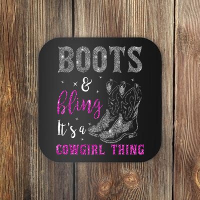 Funny Cowgirl Boots Bling Western Horse Lovers Cute Love Country Life Coaster