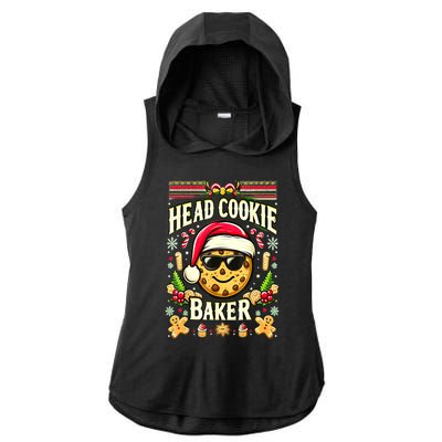 Funny Christmas Baking Festive Xmas Quote Head Cookie Baker Gift Ladies PosiCharge Tri-Blend Wicking Draft Hoodie Tank