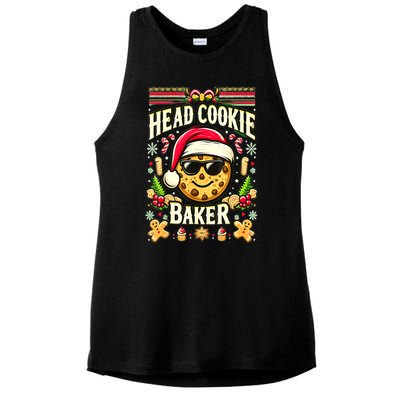 Funny Christmas Baking Festive Xmas Quote Head Cookie Baker Gift Ladies PosiCharge Tri-Blend Wicking Tank