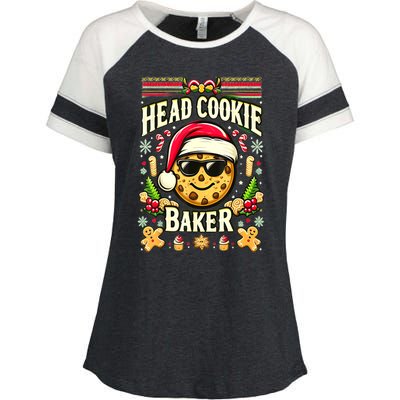 Funny Christmas Baking Festive Xmas Quote Head Cookie Baker Gift Enza Ladies Jersey Colorblock Tee