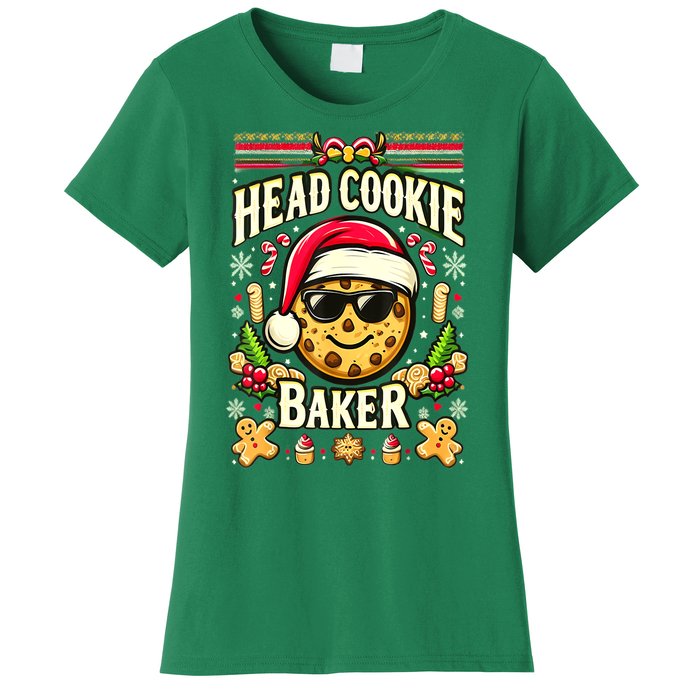 Funny Christmas Baking Festive Xmas Quote Head Cookie Baker Gift Women's T-Shirt