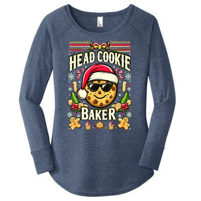 Funny Christmas Baking Festive Xmas Quote Head Cookie Baker Gift Women's Perfect Tri Tunic Long Sleeve Shirt