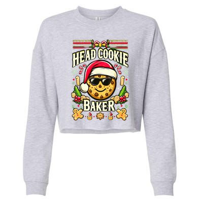 Funny Christmas Baking Festive Xmas Quote Head Cookie Baker Gift Cropped Pullover Crew