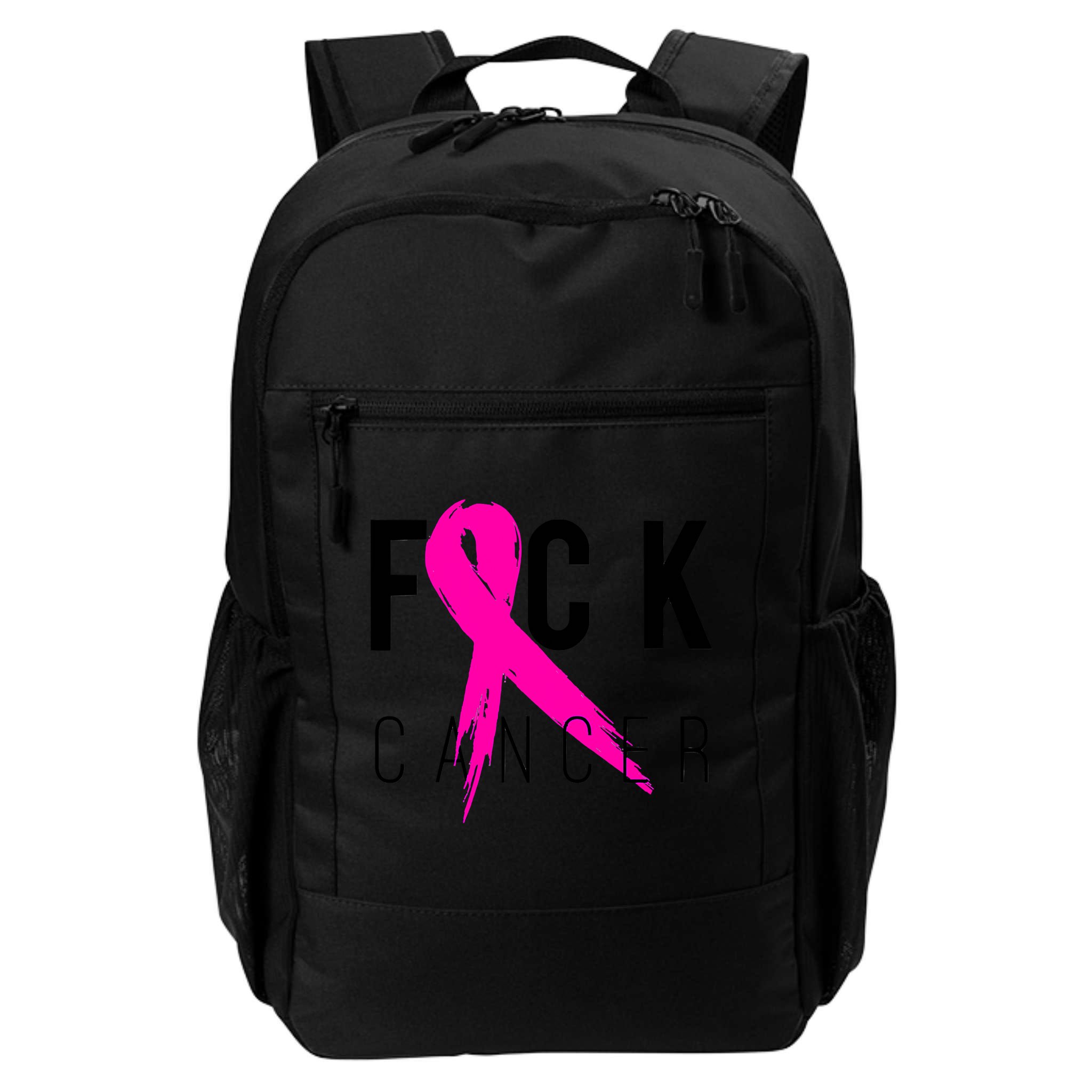 Fuck Cancer Breast Cancer Awareness Retro Distressed Backpack