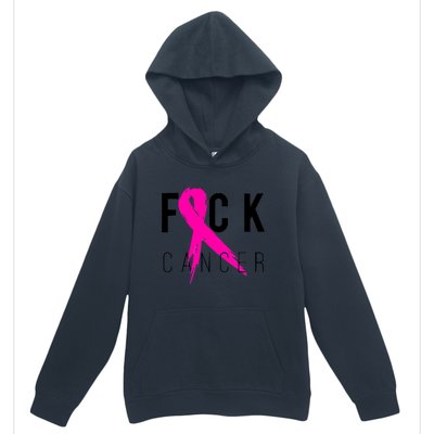 Fuck Cancer Breast Cancer Awareness Retro Distressed Urban Pullover Hoodie