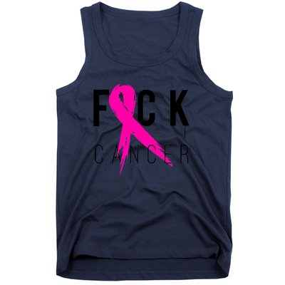 Fuck Cancer Breast Cancer Awareness Retro Distressed Tank Top