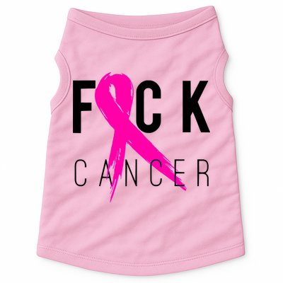 Fuck Cancer Breast Cancer Awareness Retro Distressed Doggie Tank