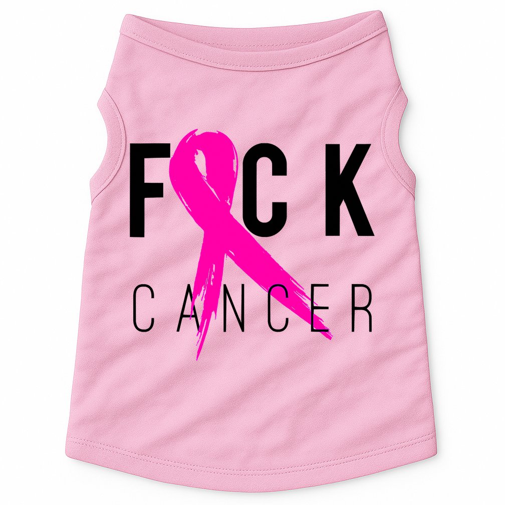 Fuck Cancer Breast Cancer Awareness Retro Distressed Doggie Tank