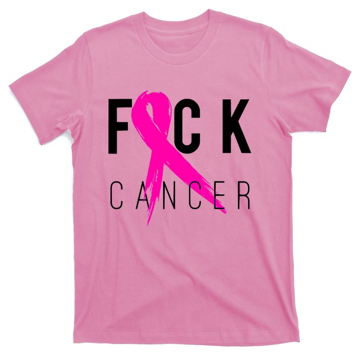 Fuck Cancer Breast Cancer Awareness Retro Distressed T-Shirt