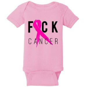 Fuck Cancer Breast Cancer Awareness Retro Distressed Baby Bodysuit