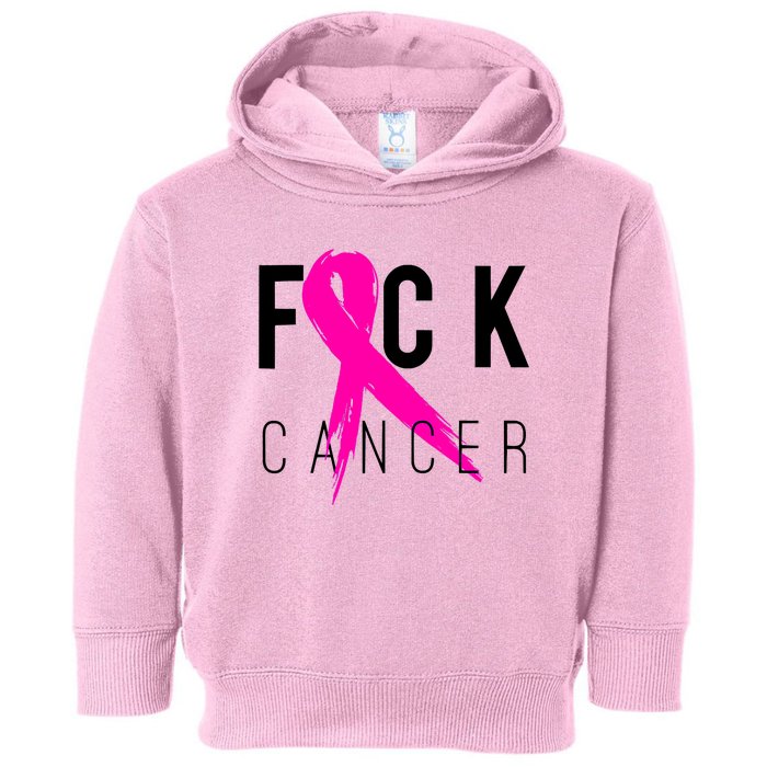 Fuck Cancer Breast Cancer Awareness Retro Distressed Toddler Hoodie