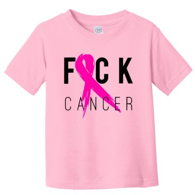 Fuck Cancer Breast Cancer Awareness Retro Distressed Toddler T-Shirt