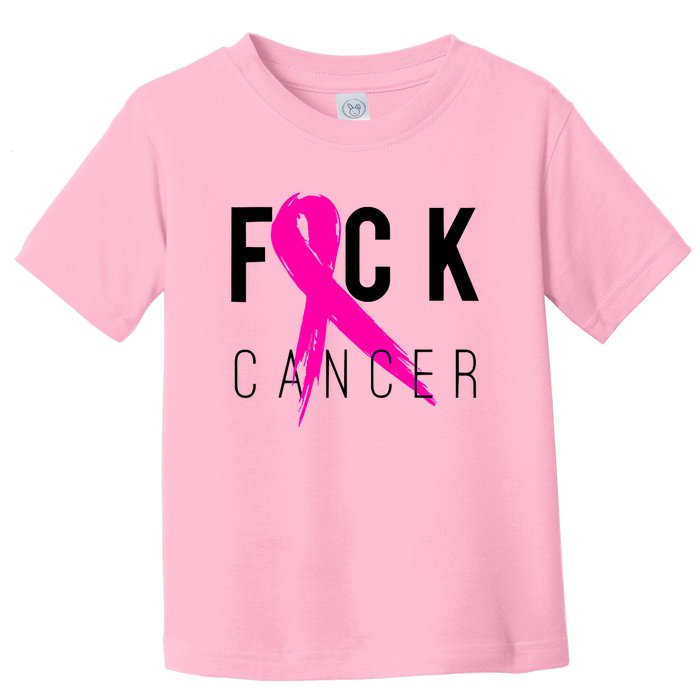 Fuck Cancer Breast Cancer Awareness Retro Distressed Toddler T-Shirt