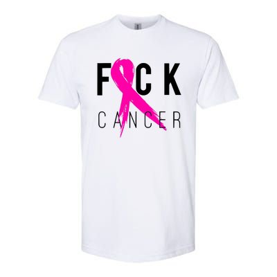 Fuck Cancer Breast Cancer Awareness Retro Distressed Softstyle® CVC T-Shirt