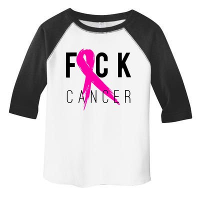 Fuck Cancer Breast Cancer Awareness Retro Distressed Toddler Fine Jersey T-Shirt