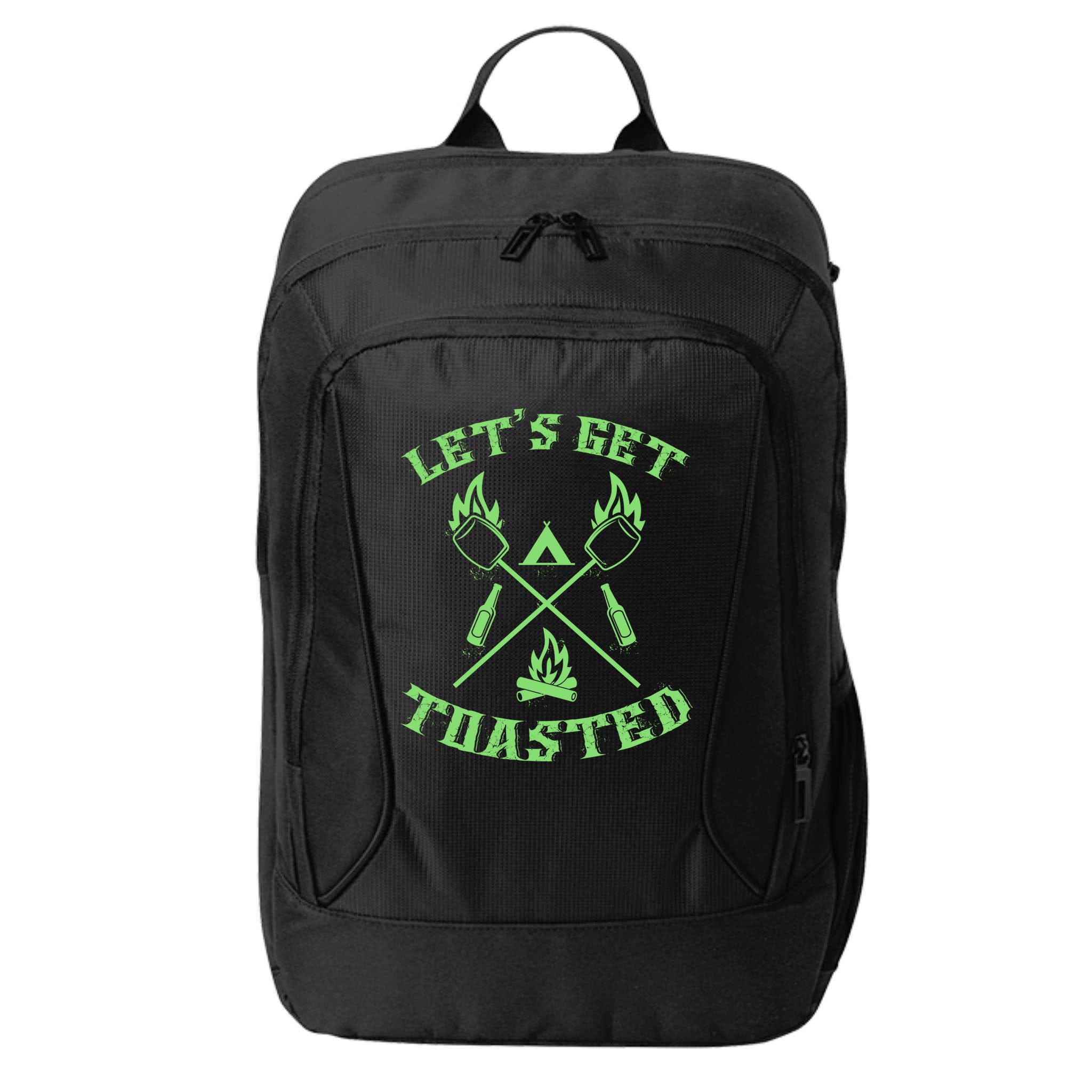 Funny Camping Beer Er Camper Lets Get Toasted Great Gift City Backpack