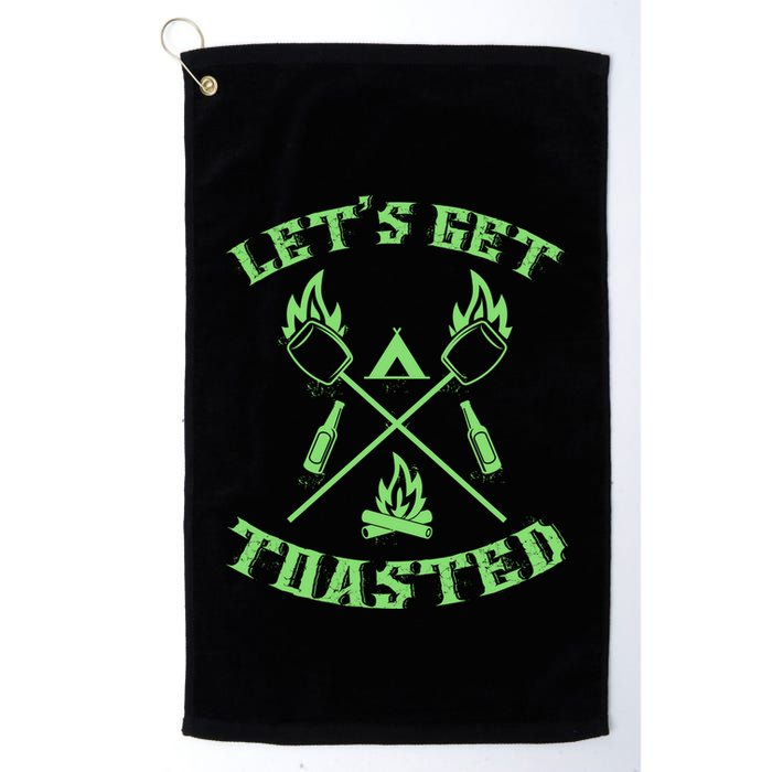 Funny Camping Beer Er Camper Lets Get Toasted Great Gift Golf Towel