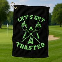 Funny Camping Beer Er Camper Lets Get Toasted Great Gift Golf Towel