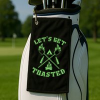 Funny Camping Beer Er Camper Lets Get Toasted Great Gift Golf Towel