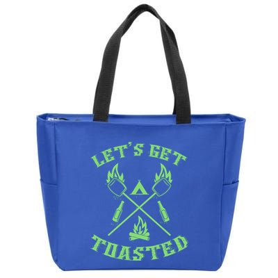 Funny Camping Beer Er Camper Lets Get Toasted Great Gift Zip Tote Bag