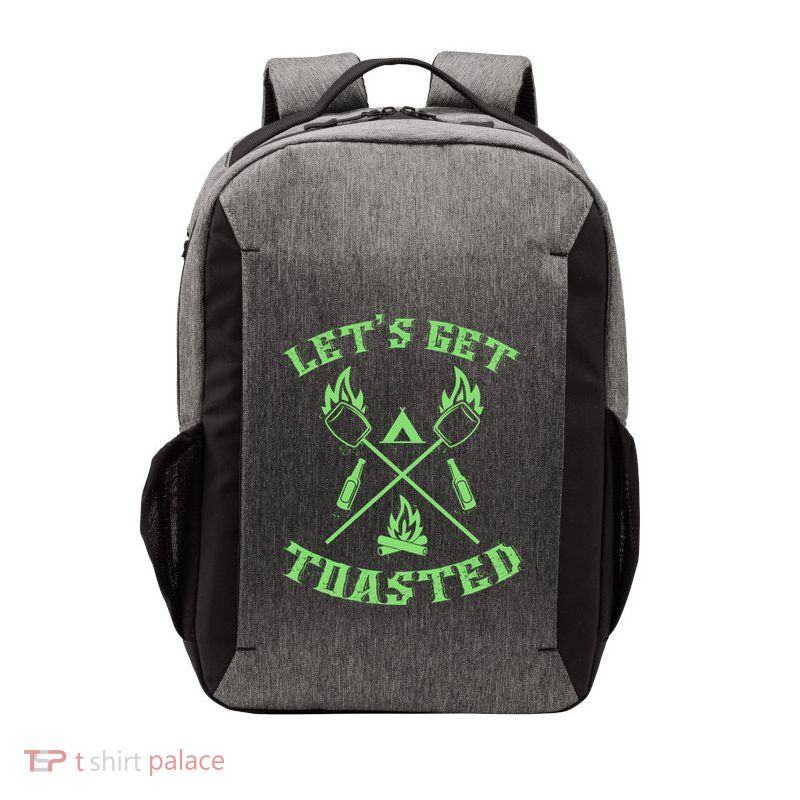 Funny Camping Beer Er Camper Lets Get Toasted Great Gift Vector Backpack