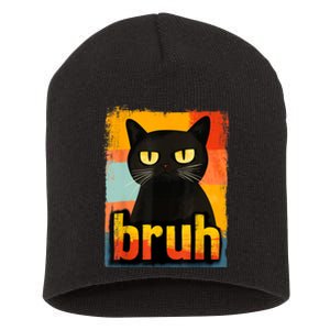 Funny Cat Bruh For Teens Meme Graphic Short Acrylic Beanie