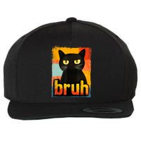 Funny Cat Bruh For Teens Meme Graphic Wool Snapback Cap