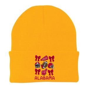 Football Coquette Bow Alabama Knit Cap Winter Beanie