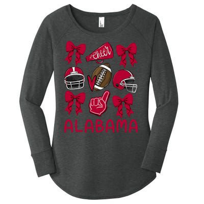 Football Coquette Bow Alabama Women's Perfect Tri Tunic Long Sleeve Shirt