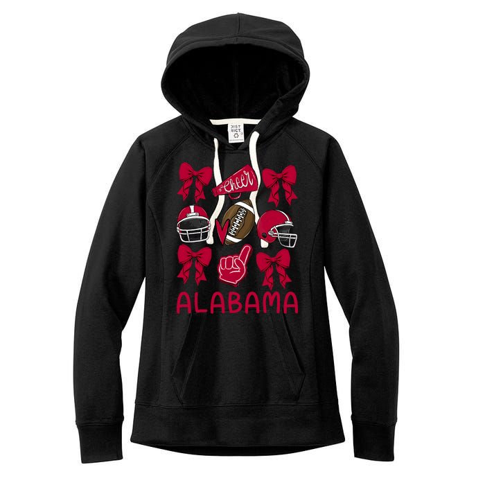 Football Coquette Bow Alabama Women's Fleece Hoodie