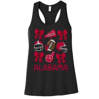 Football Coquette Bow Alabama Women's Racerback Tank