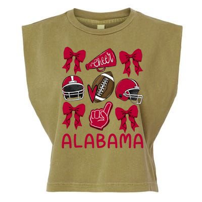 Football Coquette Bow Alabama Garment-Dyed Women's Muscle Tee