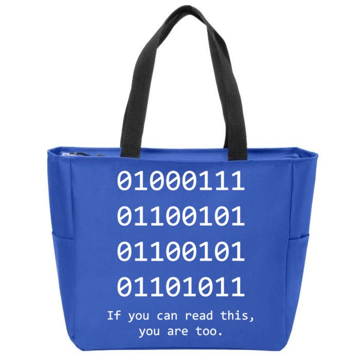 Funny Computer Binary Code Programmer Developer Geek Gift Zip Tote Bag