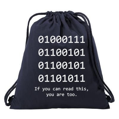 Funny Computer Binary Code Programmer Developer Geek Gift Drawstring Bag