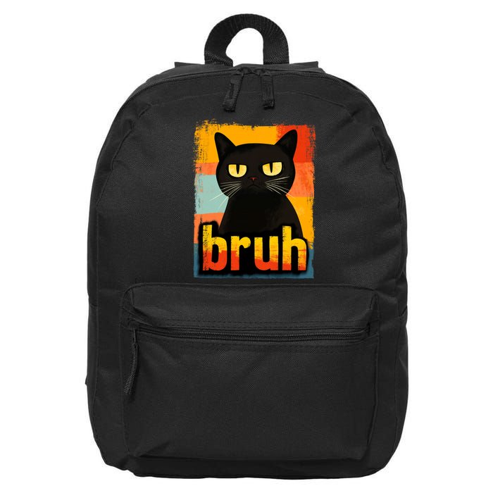 Funny Cat Bruh Meme Graphic 16 in Basic Backpack