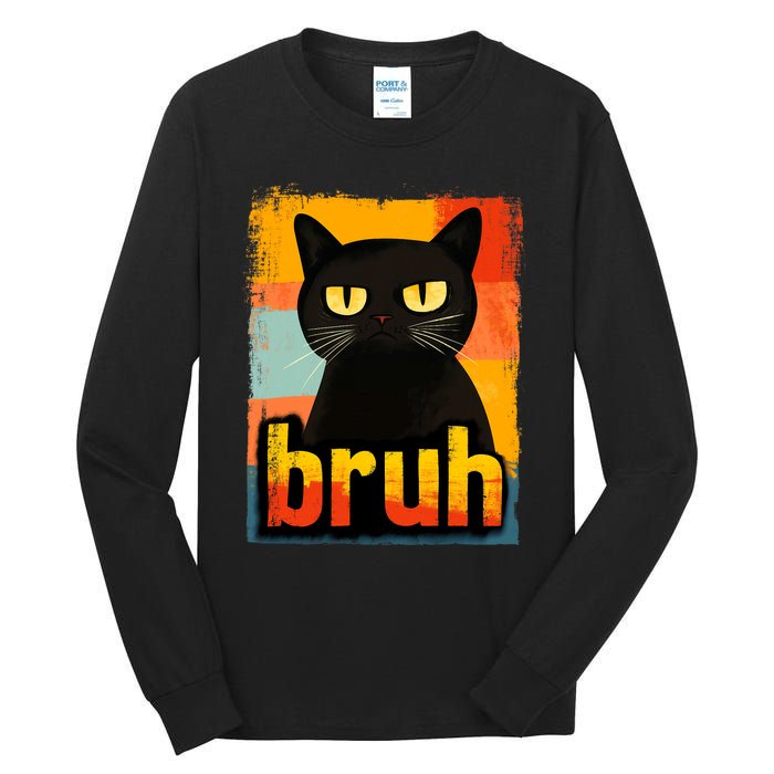 Funny Cat Bruh Meme Graphic Tall Long Sleeve T-Shirt