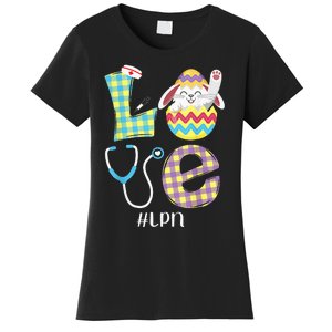 Funny Cute Bunny Love Licensed Practical Nurse Easter LPN Women's T-Shirt