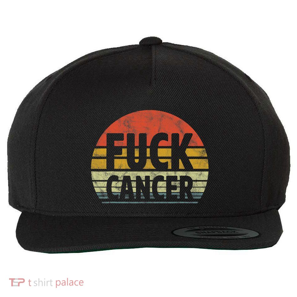 Fuck Cancer Breast Cancer Awareness Gift Retro Distressed Wool Snapback Cap