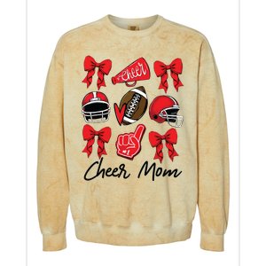 Football Coquette Bow Cheer Mom Red Colorblast Crewneck Sweatshirt