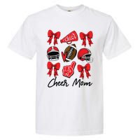 Football Coquette Bow Cheer Mom Red Garment-Dyed Heavyweight T-Shirt