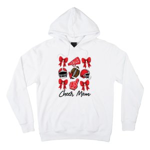 Football Coquette Bow Cheer Mom Red Hoodie