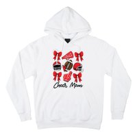 Football Coquette Bow Cheer Mom Red Hoodie