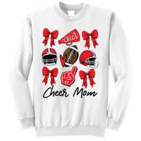 Football Coquette Bow Cheer Mom Red Sweatshirt