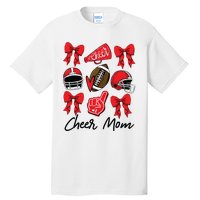 Football Coquette Bow Cheer Mom Red Tall T-Shirt