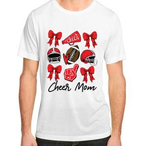 Football Coquette Bow Cheer Mom Red Adult ChromaSoft Performance T-Shirt