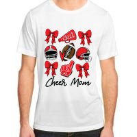 Football Coquette Bow Cheer Mom Red Adult ChromaSoft Performance T-Shirt