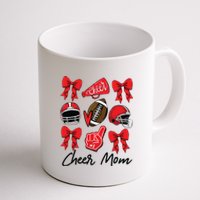 Football Coquette Bow Cheer Mom Red Coffee Mug