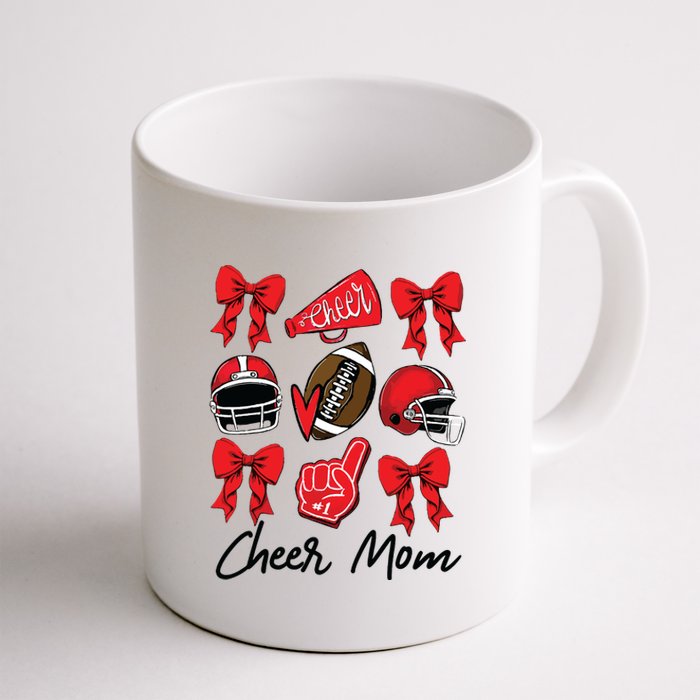 Football Coquette Bow Cheer Mom Red Coffee Mug