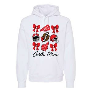 Football Coquette Bow Cheer Mom Red Premium Hoodie