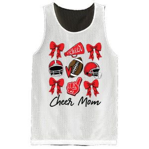 Football Coquette Bow Cheer Mom Red Mesh Reversible Basketball Jersey Tank